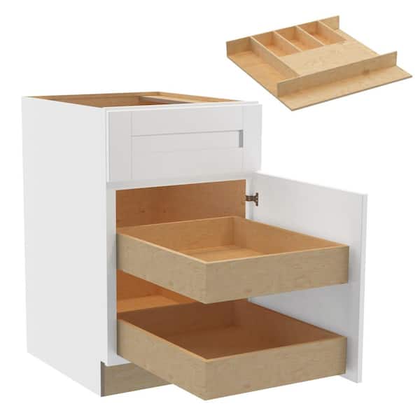 Home Decorators Collection Washington Vesper White Plywood Shaker Assembled Base Kitchen Cabinet Rt 2ROT CT21 W in. 24 D in. 34.5 in. H