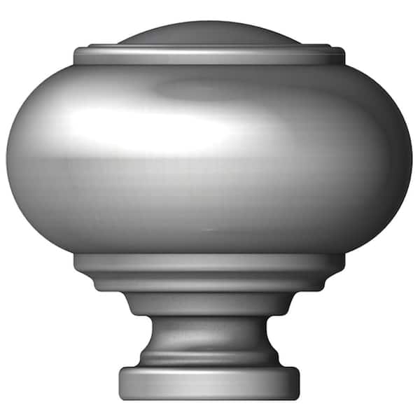 Home Decorators Collection Mix And Match Brushed Nickel Metal Knob Curtain Rod Finial (Set of 2)