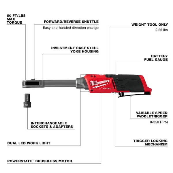 steering channel⭐︎ Milwaukee M12 3/8 in. High Speed Ratchet Tall Shift Knob