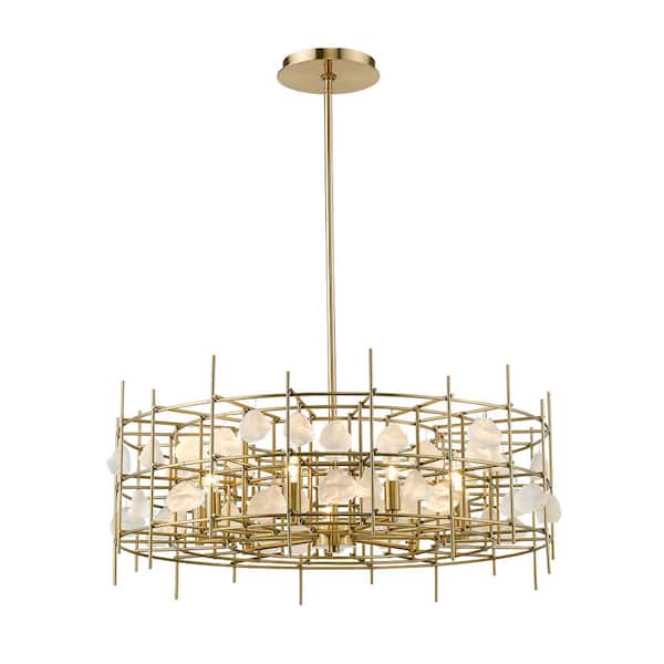 Unbranded Garroway 9-Light Aged Brass Chandelier with No Shade