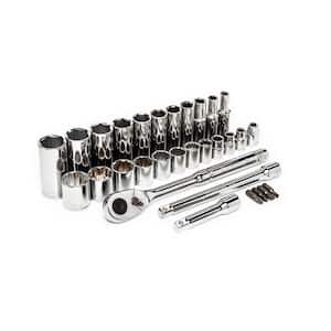 3/8 in. Drive 6 and 12 Point SAE Mechanics Tool Set (30-Piece)