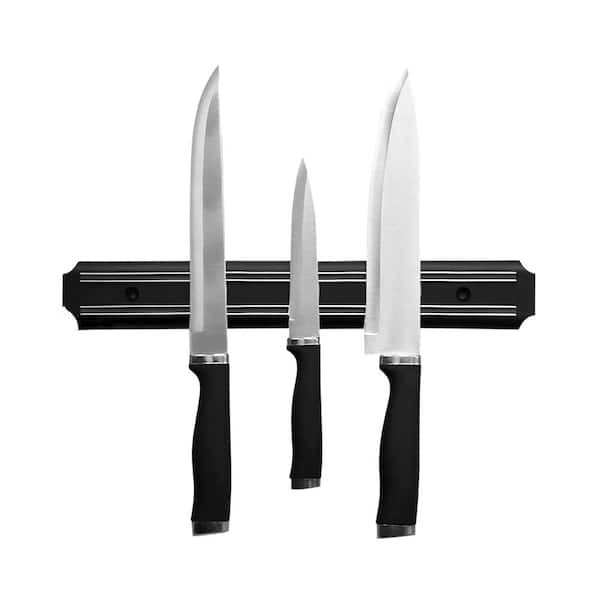 Knife Stand Black 306 Stainless Steel Knife Holder Kitchen Magnetic Knife  Holder Hole Free Installation Super Magnet For Knives