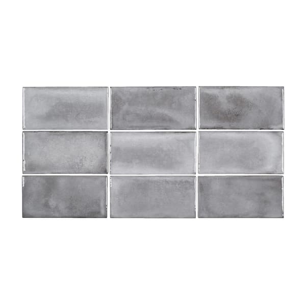 Jeffrey Court Gris Rustico 3 in. x 6 in. Glossy Textured Ceramic Wall Tile (5.38 sq. ft./Case)