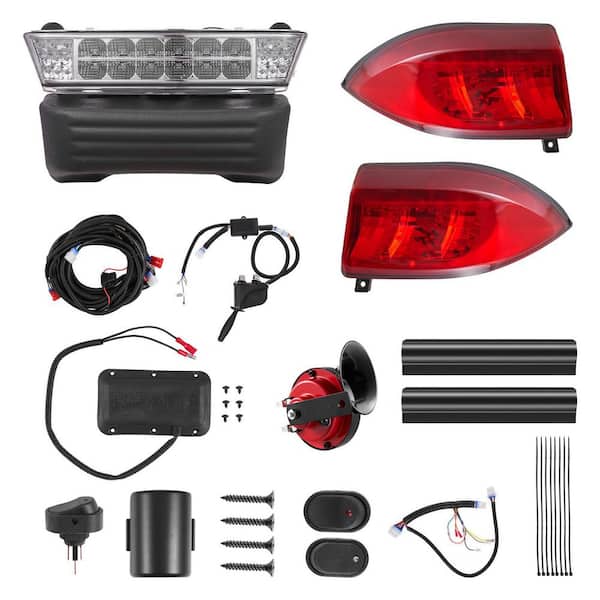 Golf Cart Light Kit, 12V, Street Legal LED Headlight and Taillight Kit with Wiring Harness,Turn Signals, 17.3in. L ,Rope