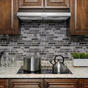 24 in. 58 CFM Convertible Under Cabinet Range Hood in Brushed Stainless Steel with 2 Carbon Filters and Push Button