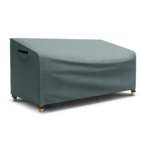 Unbranded 60 in. L x 35 in. W x 26 in. D/33 in. H Gray Waterproof Thickened Outdoor 3-Seater Patio Bench Cover