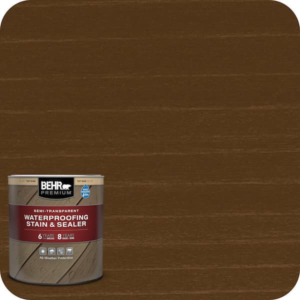 BEHR PREMIUM 1 qt. #ST-103 Coffee Semi-Transparent Waterproofing Exterior Wood Stain and Sealer