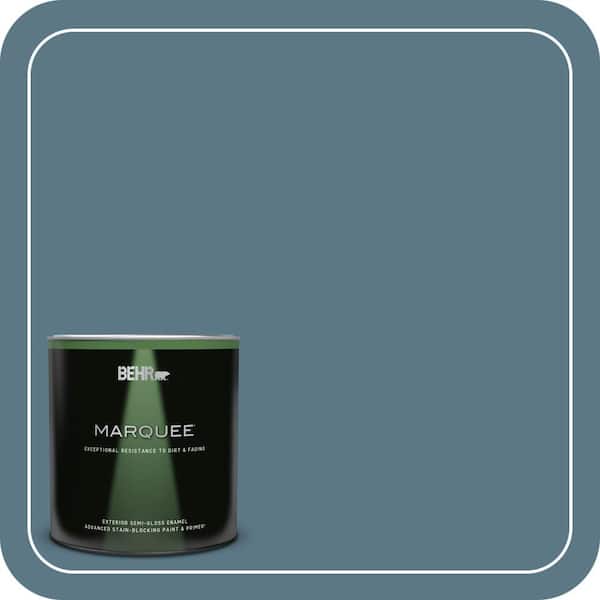 BEHR MARQUEE 1 qt. #PMD-65 Ocean Shadow Semi-Gloss Enamel Exterior Paint & Primer