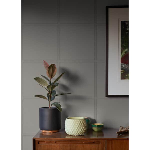 Avenue Grey Leather Vinyl Non-Pasted Metallic Non Woven Repositionable Wallpaper