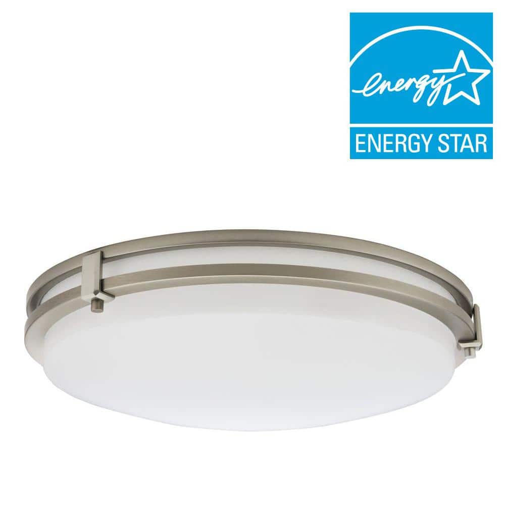 Saturn 13" Modern Nickel LED Flush Mount with Cool White Light