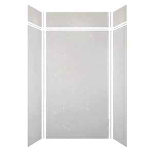 Saramar 48 in. W x 96 in. H x 36 in. D 6-Piece Glue to Wall Alcove Shower Wall Kit with Extension in Lunar Velvet