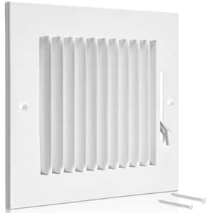 6 in. x 6 in. 3-Way Air Vent Covers for Home Ceiling or Wall Grille Register Cover with Adjustable Damper, White