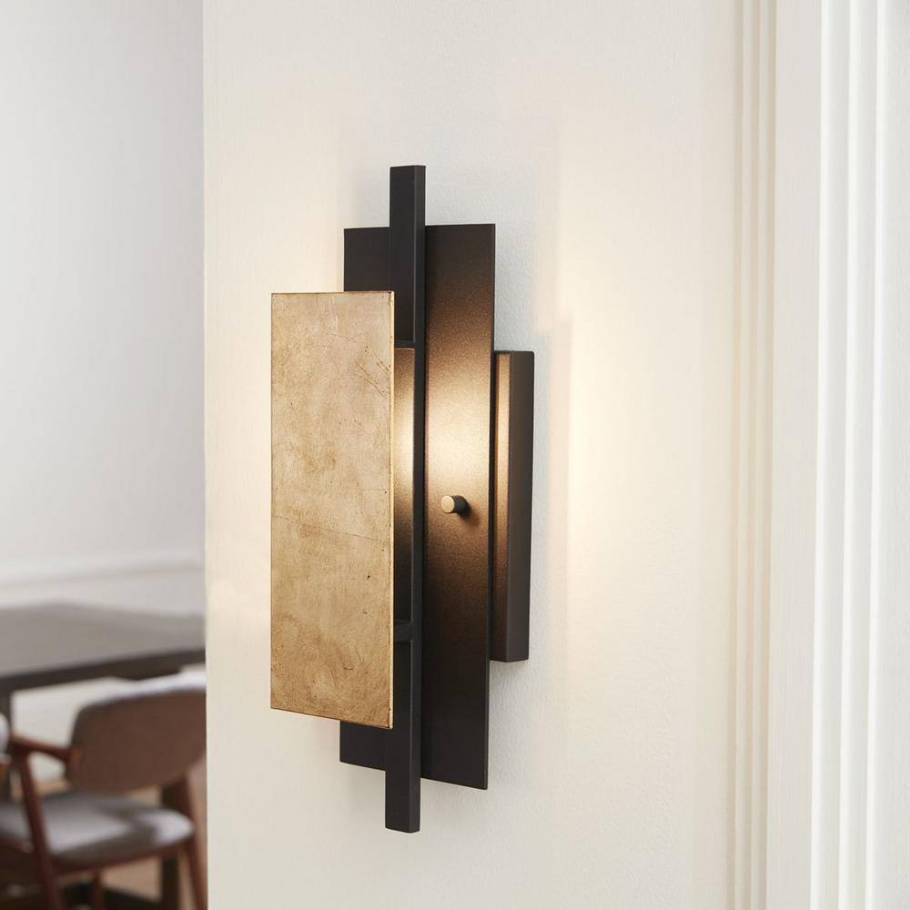 Lowery Black and Gold Iron Wall Sconce