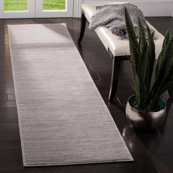 Vision Silver 2 ft. x 10 ft. Solid Runner Rug