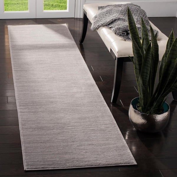 Vision Silver 2 ft. x 18 ft. Solid Runner Rug