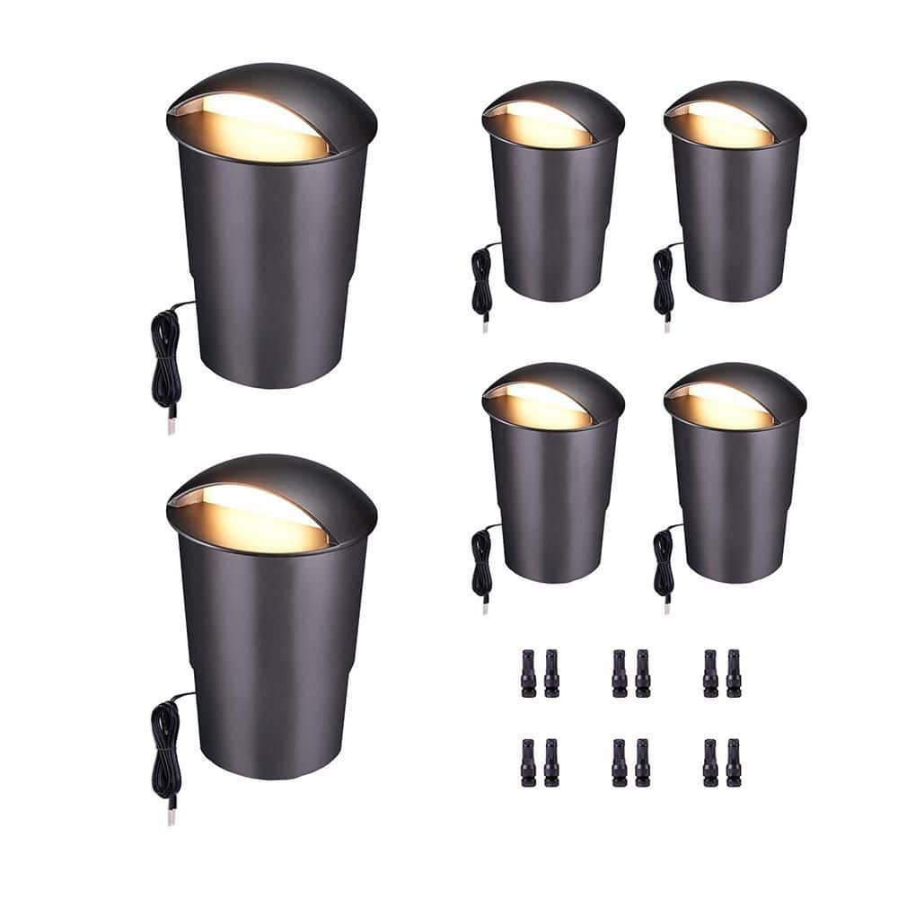 3W 12V Black Warm/Cool Wht LED Hard-Wrd Directional Ground Well