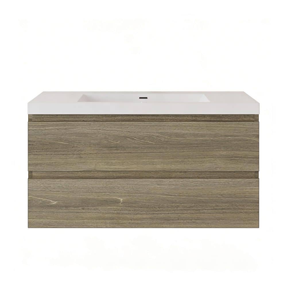 20 in. Single Sink Floating Wall-mounted Ash Grey Bath Vanity with Glossy White Solid Surface Top Pre-assembled price history on PriceWatchPro