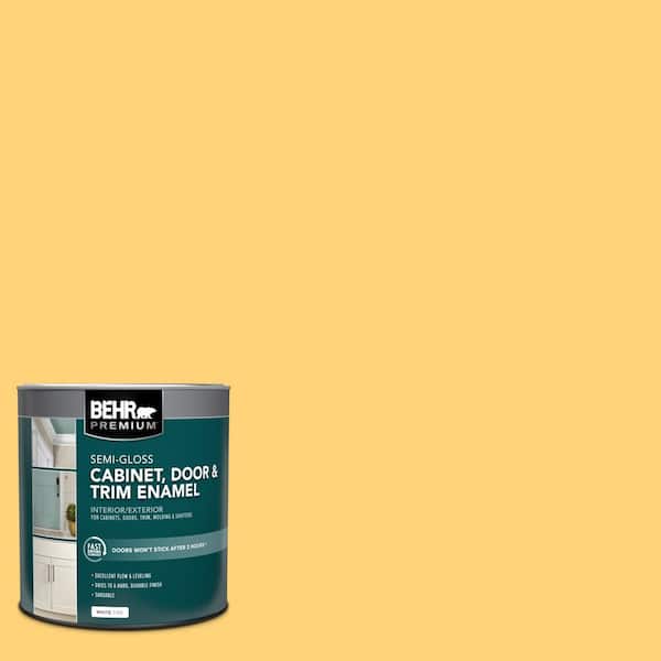 BEHR PREMIUM 1 qt. #P260-5 Yellow Jubilee Semi-Gloss Enamel Interior/Exterior Cabinet, Door & Trim Paint