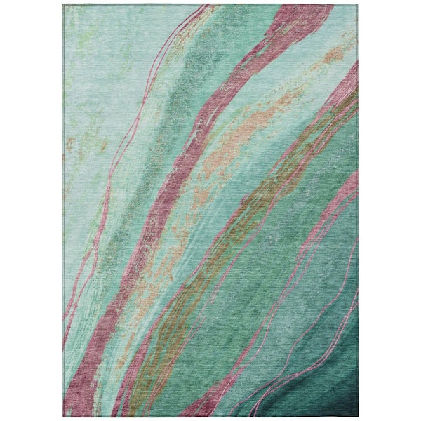 Addison Rugs Chantille Machine Washable Indoor/Outdoor Abstract ACN2037 Green 10 ft. x 14 ft. Area Rug