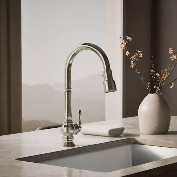 KOHLER Artifacts Single-Handle Touchless Pull-Down Sprayer Kitchen
