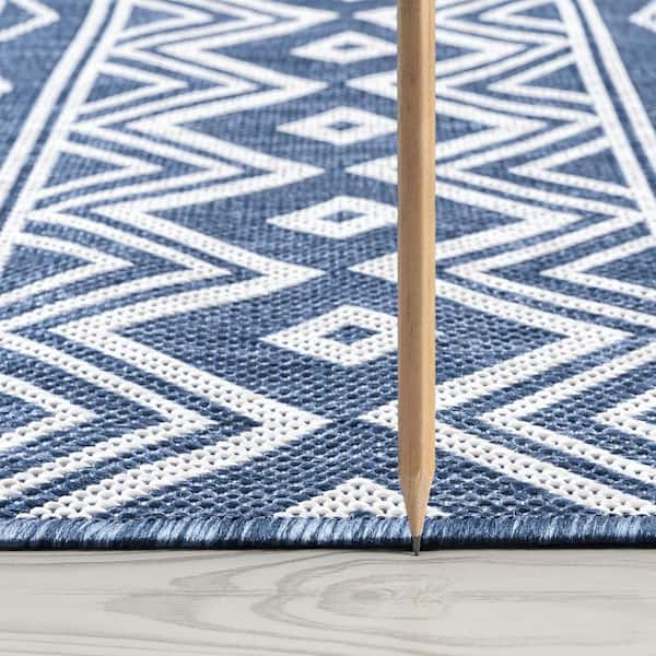 Eco Moroccan Blue 4 ft. x 6 ft. Indoor/Outdoor Area Rug