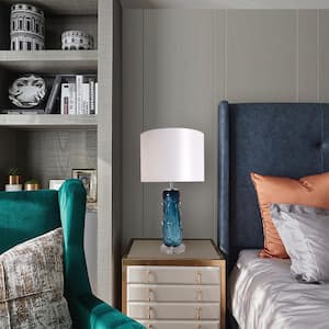 Hyacinth 27 in. Blue Indoor Table Lamp