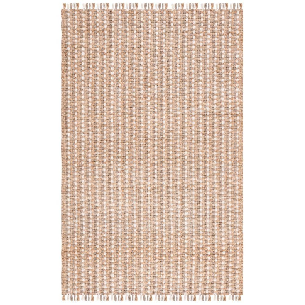 Natural Fiber Beige/Bleach 6 ft. x 9 ft. Woven Frayed Area Rug price history on PriceWatchPro