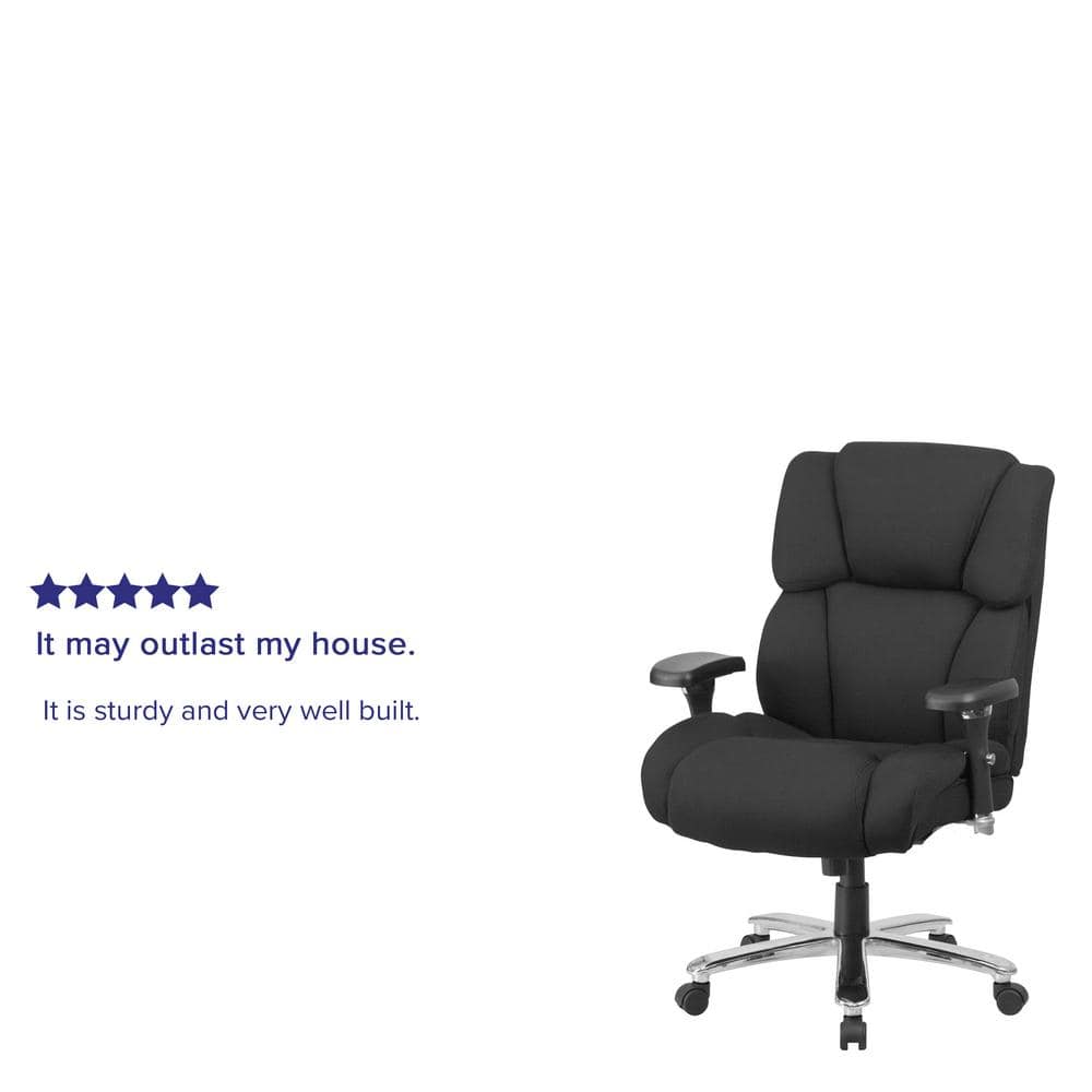 Executive High-Back Swivel Chair with Lumbar Support, Black and Gray