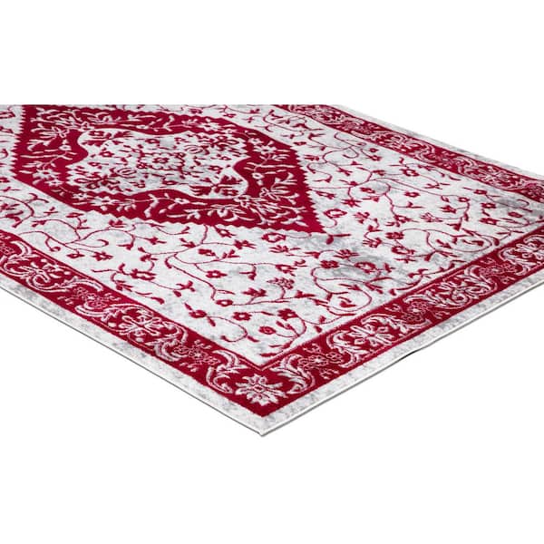 Jefferson Collection Pearl Heriz Multi 5 ft. x 7 ft. Medallion Area Rug