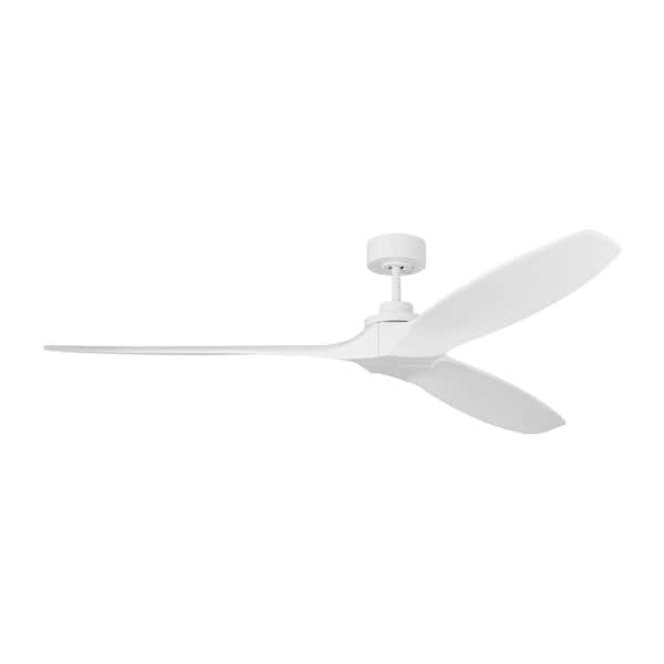 Fan Collins Smart 70 in. Matte White Downrod Mount Standard Ceiling Fan with Remote and Matte White Blades