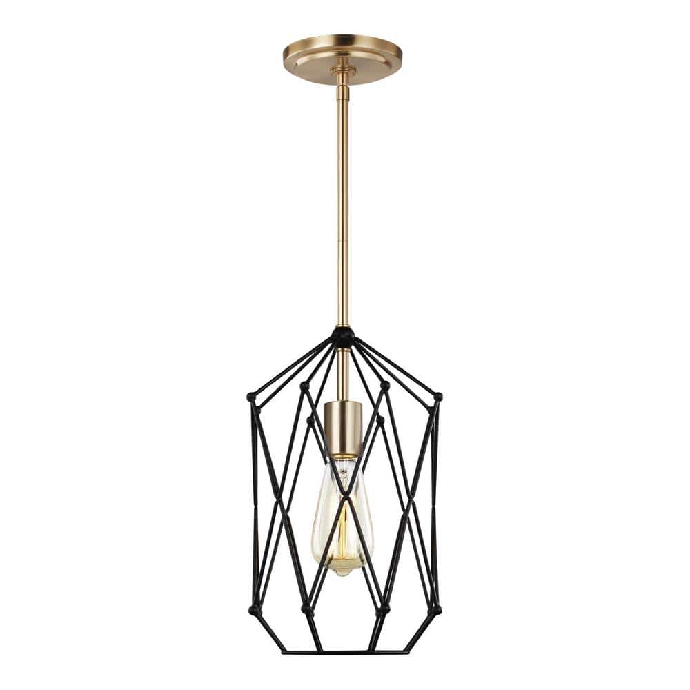 Zarra Contemporary 1-Light Satin Brass Pendant for Indoor/Outdoor