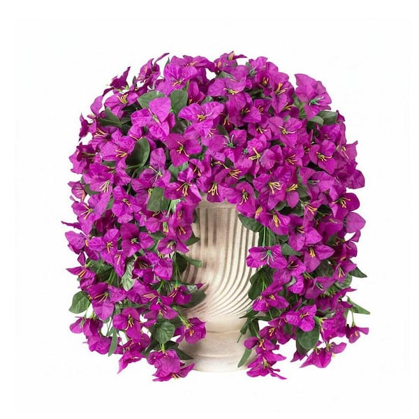 11 in. Pink Purple Indoor/Outdoor Artificial Bougainvillea Flower-2 Piece