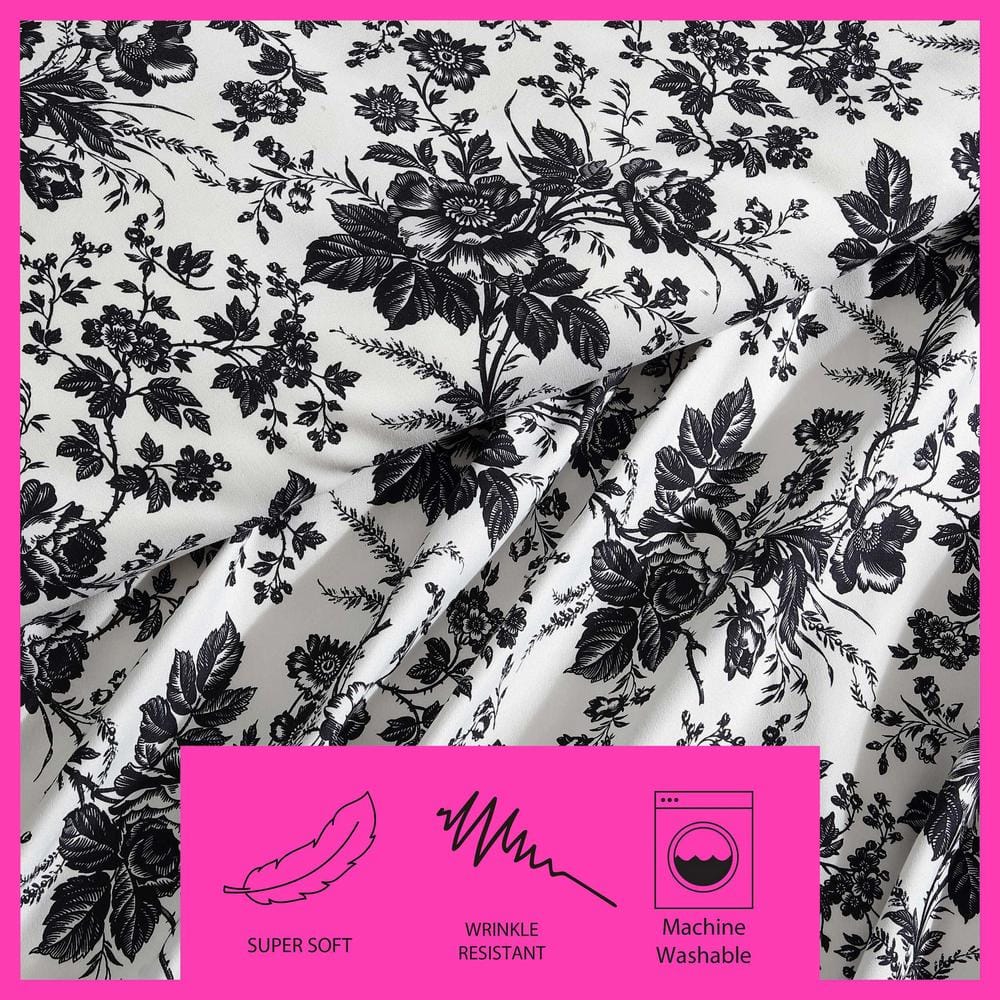 Betsey's Toile Black and White Microfiber Duvet Set
