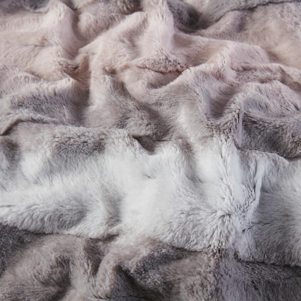 biba blush faux fur throw