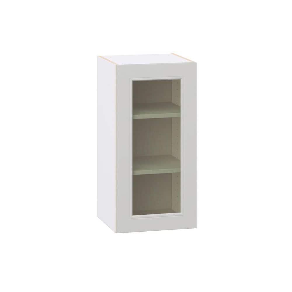 Galveston 15 in. W x 14 in. D x 30 in. H Assembled Glass Door Wall Kitchen Cabinet in Light Grey price history on PriceWatchPro