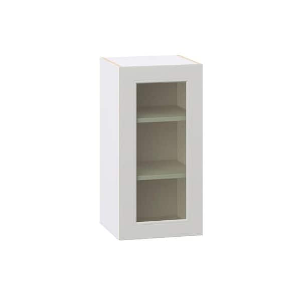 Galveston 15 in. W x 14 in. D x 30 in. H Assembled Glass Door Wall Kitchen Cabinet in Light Grey