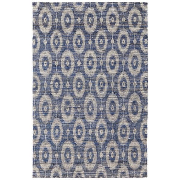 5 X 8 Blue, Tan Geometric Area Rug