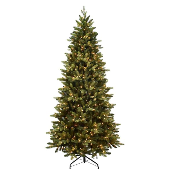 Puleo International Pre-Lit 7.5 ft. Slim Westford Spruce Artificial Christmas Tree with 500 Lights, Green