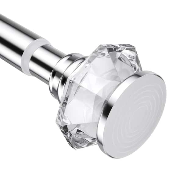 Spring Tension Shower Curtain Rod Adjustable 43-72 in. No-Drill Rust Proof Non-Slip Rubber Pads in Chrome