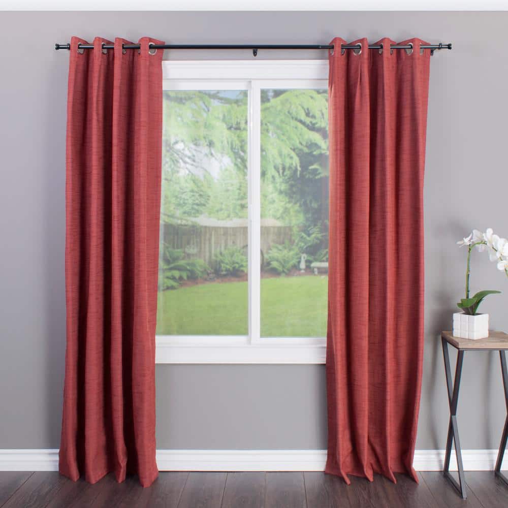 Espresso Adjustable Single Curtain Rod with Finial, 18-36 Inch