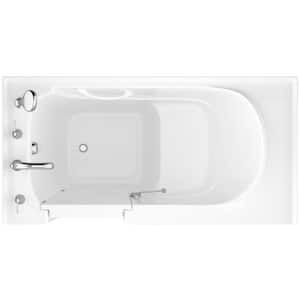 HD Series 60 in L x 30 in W Left Drain Quick Fill Walk-in Soaking Bathtub in White