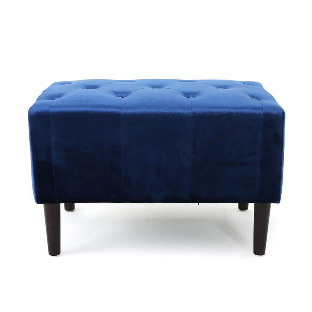 Reviews for Noble House Kimiko Navy Blue Velvet Upholstered Ottoman