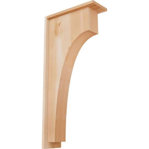 Ekena Millwork 5-1/2 in. x 14 in. x 30 in. Western Red Cedar Huntington Smooth Corbel with Backplate