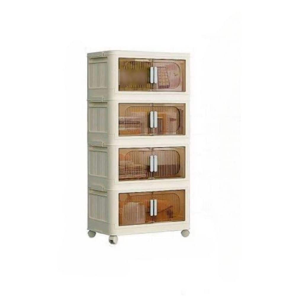 19.69 in. L x 11.81 in. W x 40.55 in. H 4 Tier Wide Folding Storage Cabinet