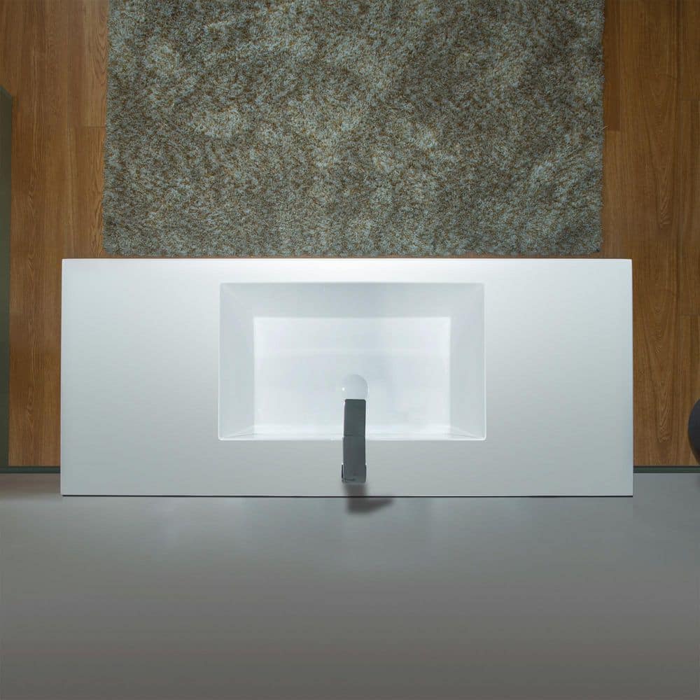47" Gray Oak Wall-Mounted Floating Vanity with White Resin Top