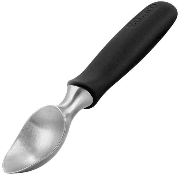 Zulay Kitchen Ice Cream Scoop - Stainless Steel With Non-Slip Handle - Black