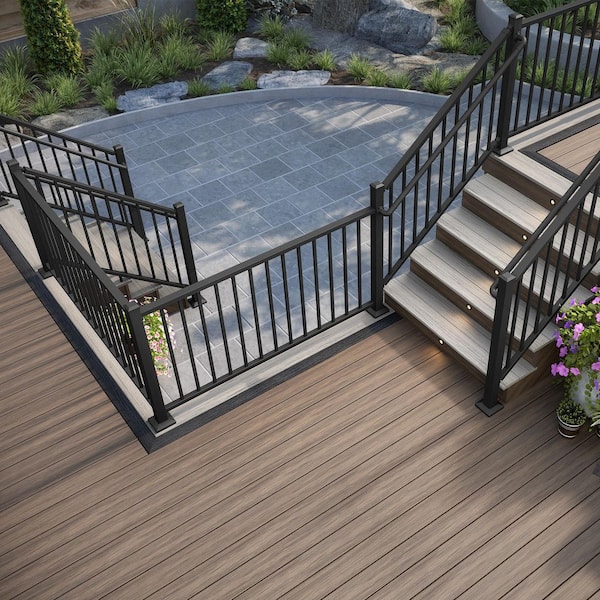 2-1/2 in. x 2-1/2 in. x 54 in. Textured Black Aluminum Stair Post Kit