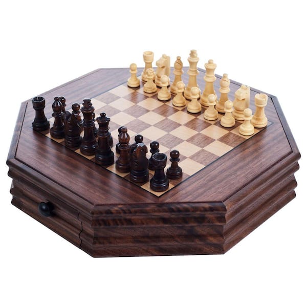 Trademark Games Octagonal Table Top Chess and Checkers Set