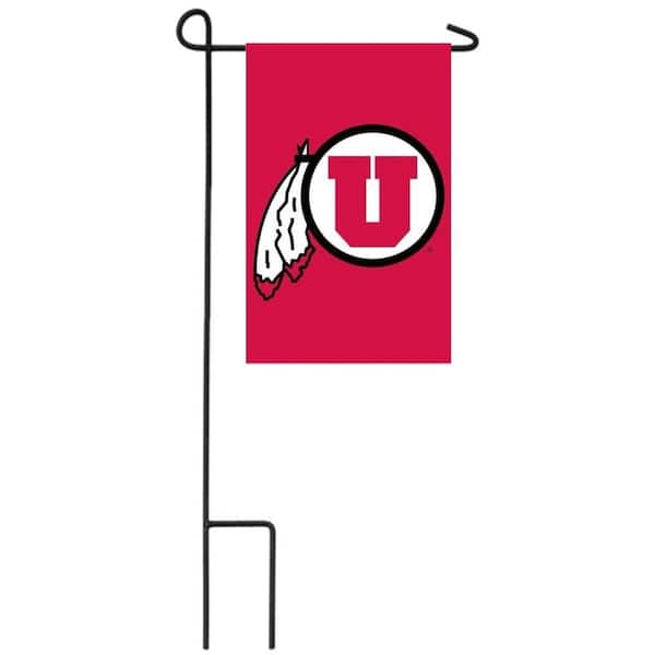1 ft. x 1-1/2 ft. University of Utah 2-Sided Garden Flag with 3-2/3 ft. Metal Flagpole