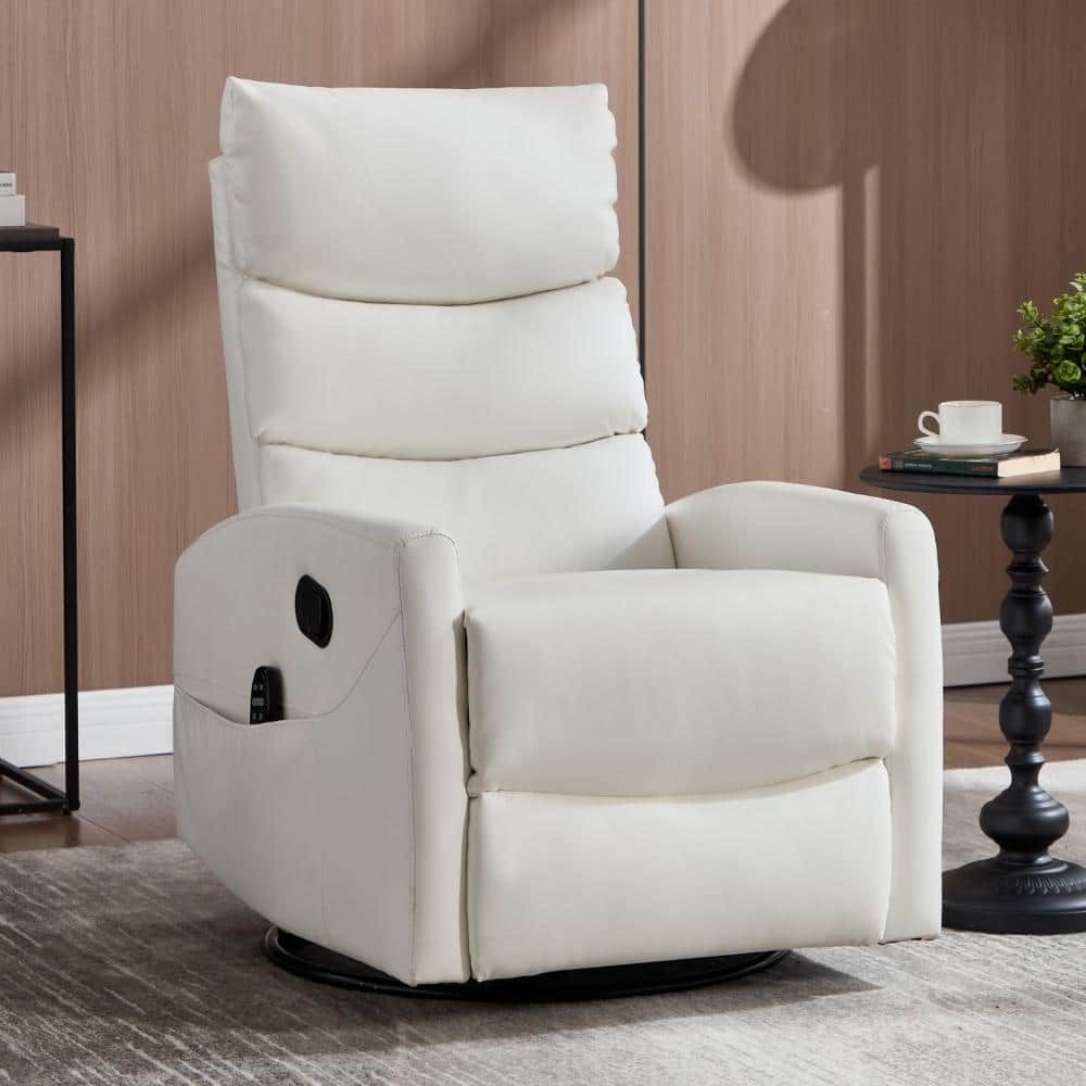 White Manual Rocker Recliner with 360° Swivel, Heat & Massage price history on PriceWatchPro